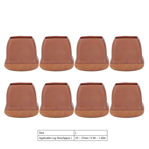 8 st Stolsbensöverdrag TPE Golvskydd Möbelbenshattar Set Kit för Bord Pall Brun L