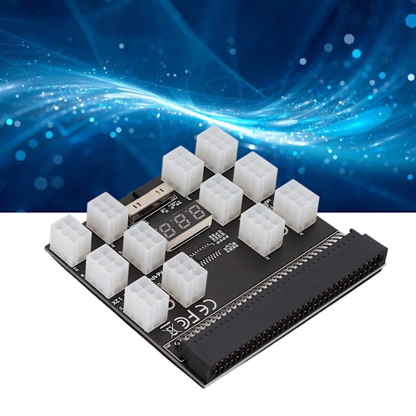 PSU-kort Svart PCB Plastmaterial 12 ATX 2x3 Pin Uttak LED Spenningsdisplay Strømkobling