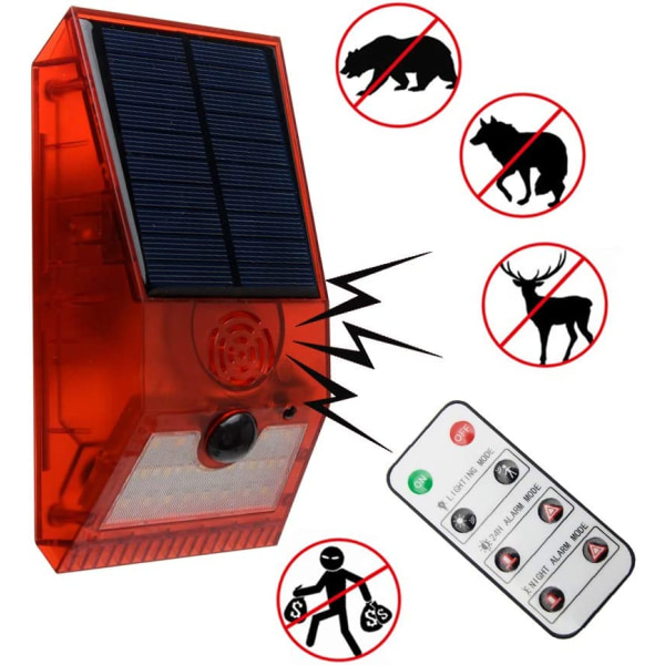 Solljus med rörelsesensor Strobe och fjärrkontroll, Solar