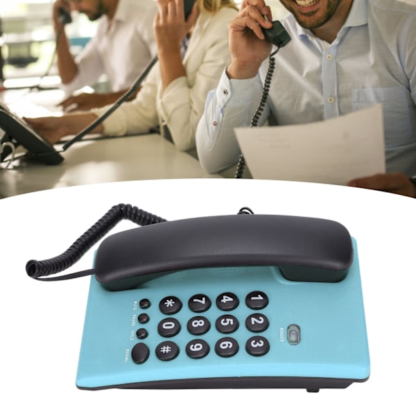 KXT504 Corded Telephone Wired Landline Phone with Mute Function Double Magnetic Handset for Home Hotel Office(Blue )