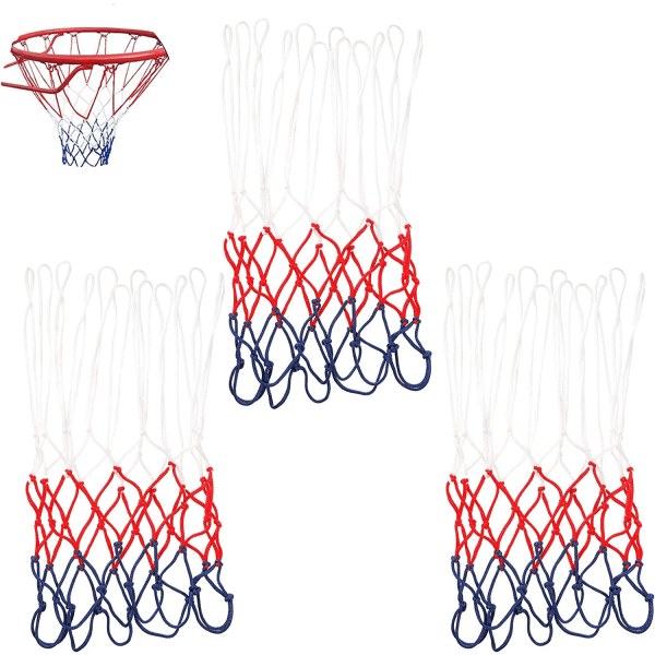 Pakke med 3 profesjonelle basketballnett, basketballerstatningsnett