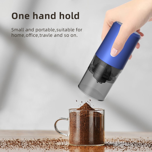 1 stk elektrisk kaffebønnekvern USB oppladbar hjem liten