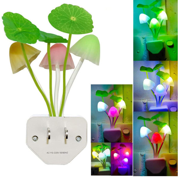 Nattlampa med LED och smart sensor, 0,6 W nattlampa med kontakt för barn