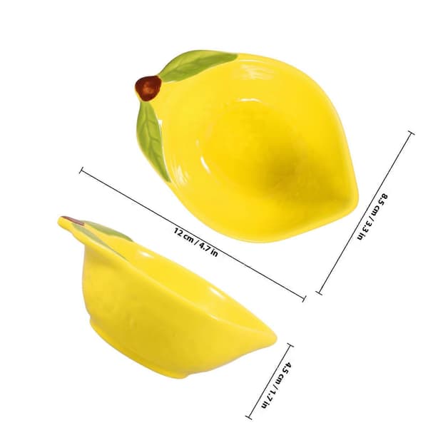 Keramisk citron-tema tallerken til opbevaring 1 stk. køkken dessert serveringsfad