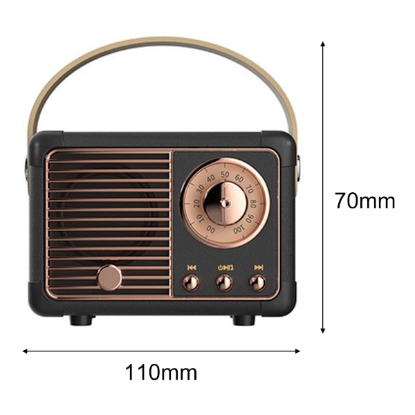 Svart Hm11 Bärbar Musikspelare Mini Retro Uppladdningsbar Högtalare Radio Utomhus Resor