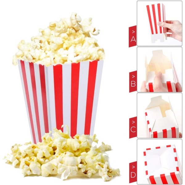 60 kpl Karnevaalijuhlien Mini Paperi Popcorn- ja Karkkiastiat