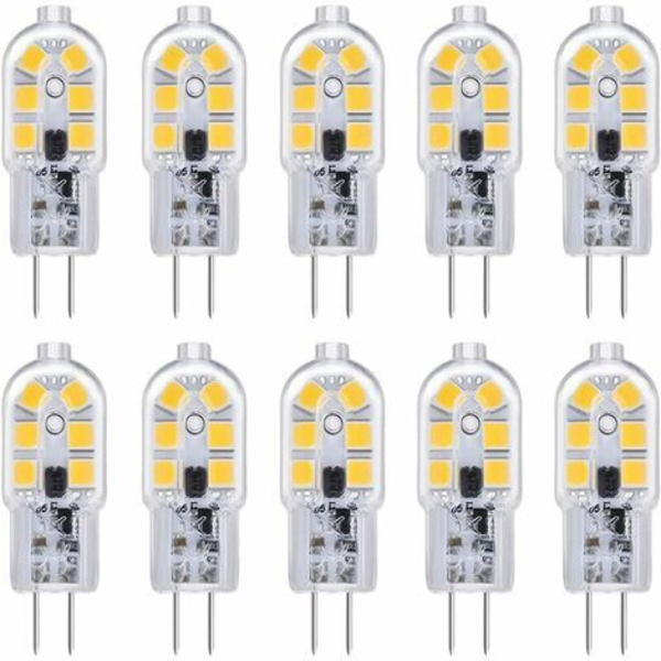 Kueatily G4 LED-pære 12v 2w Cool White 6000k, 200lm, Halogen