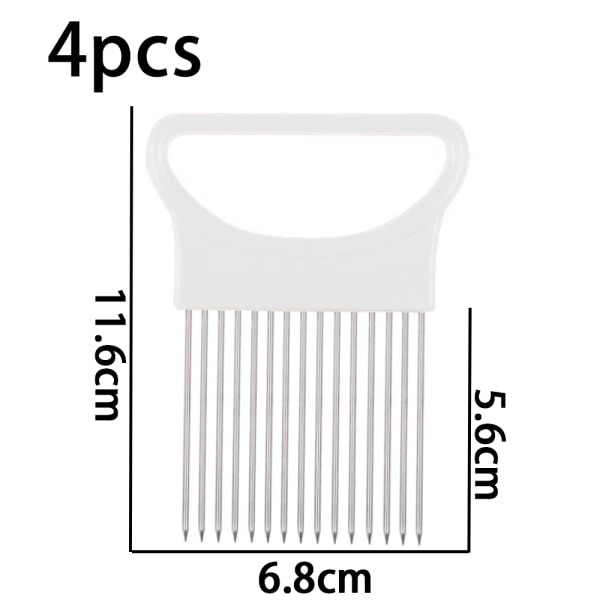 4 st lökhållare skärare rostfritt stål lökskärare