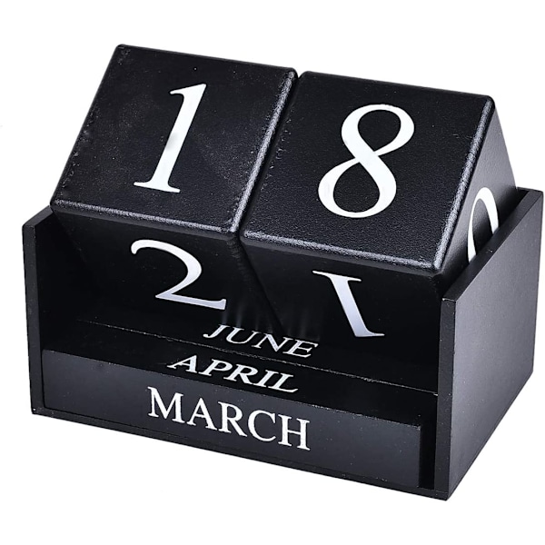 Trä skrivbord block kalender - evig block månad datum display