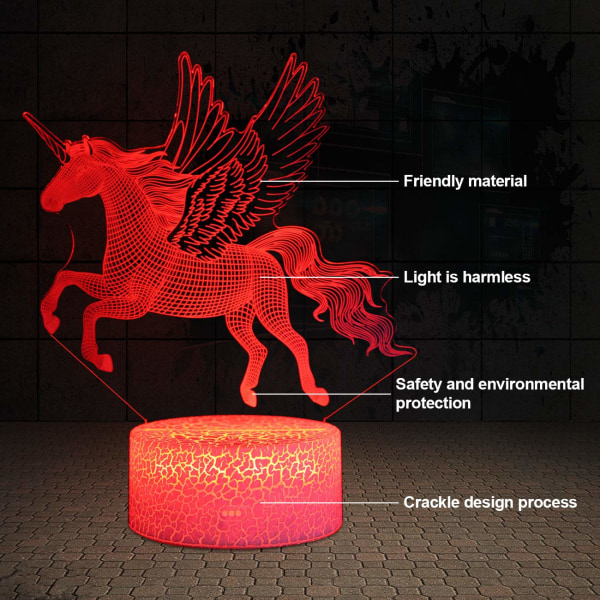 Unicorn LED Nattljus Lampa Rum Festdekorationer Jul