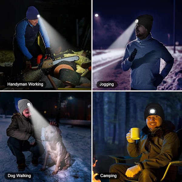 Unisex Beanie Hat med The Light Gaver til venner Genopladelig