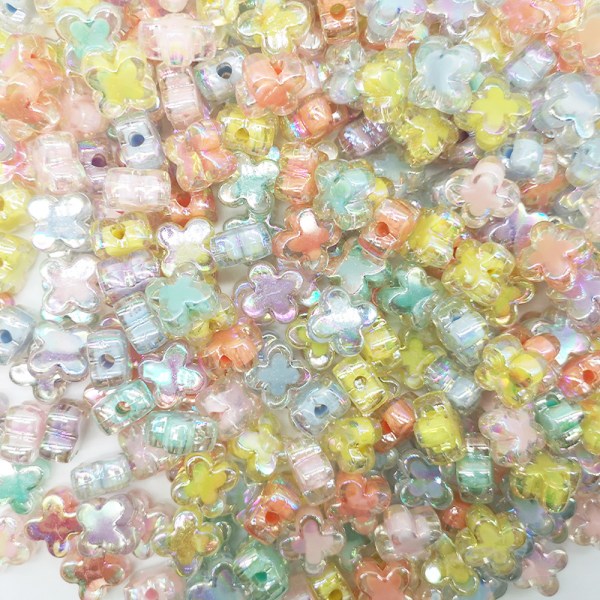 30st färgpläterade klöver ljus yta DIY pärlor