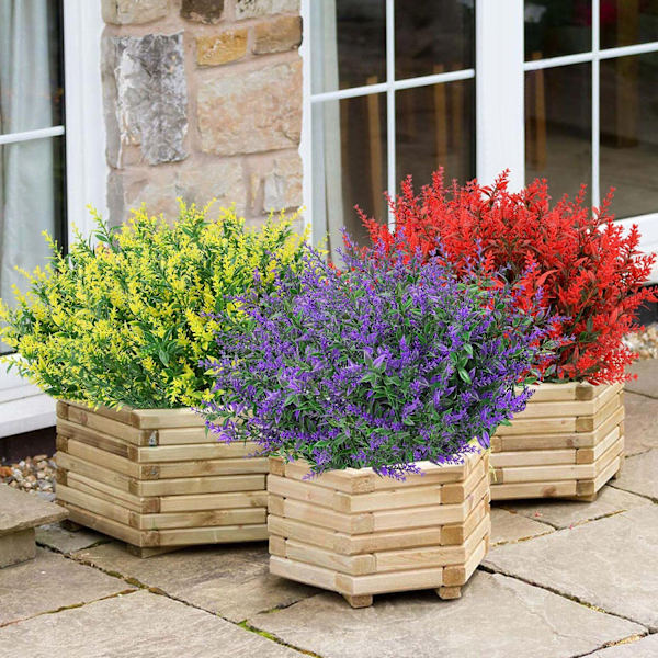 8 Buketter Konstgjorda Lavendelblommor Utomhus Konstgjorda Blommor för