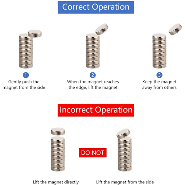 50 stk. solide neodym-magneter 8 x 2 mm runde skiver
