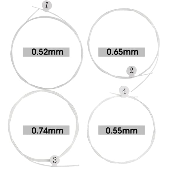 4-pack Ukulele Strängset - Ljust Ljud, Kolfiber, Högkvalitativt, Transparenta Gitarrtillbehör
