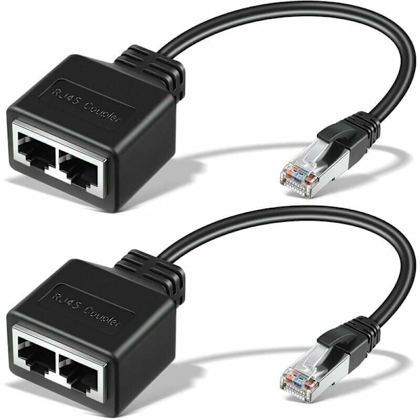 RJ45 Ethernet-kaapeli 2 kpl Verkkoadapteri Ethernet-jakaja-adapteri Ethernet-jatkojohto Kaksinkertainen verkkokaapeli Cat5 Cat5e Cat6 Cat7 LAN-adapteriin