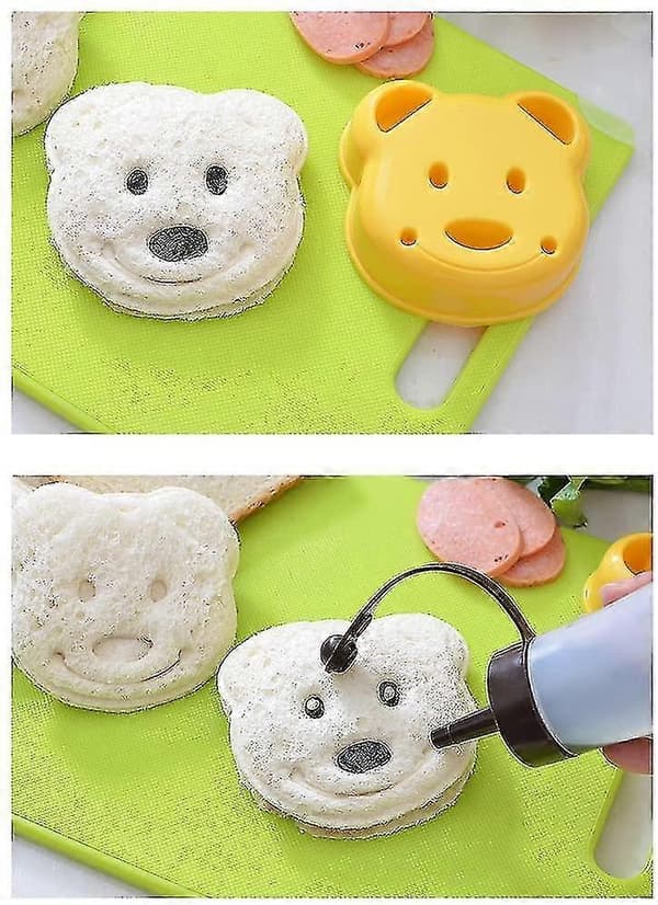 Bjørneformet sandwichformkutter, brød-sandwichformer for barn