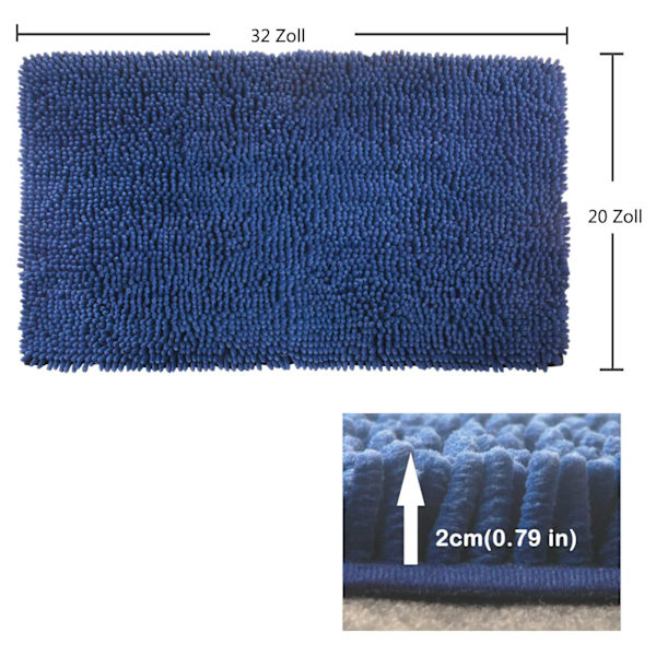 Halkskyddad badrumsmatta med hög lugg, maskintvättbar badrumsmatta med vattenabsorberande, mjuk chenillemikrofiber för bad, dusch och badrum.