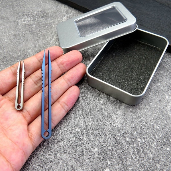 2-delad minipincett Titanium Portable Camping Travel Mini Tool
