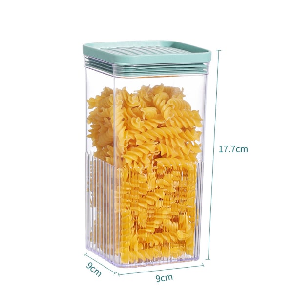 Lufttætte køkkenopbevaringsbeholdere, gennemsigtige plastikbeholdere til korn, kaffe, tørret frugt, pasta (900 ml)