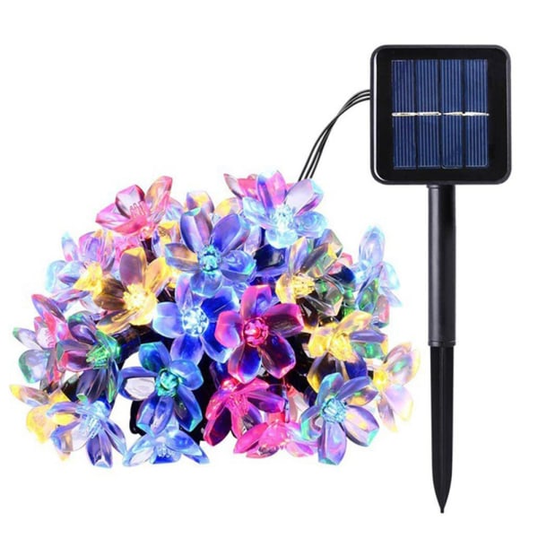 Solar String Flower Lights Flera lysdioder för trädgårdsstaket uteplats