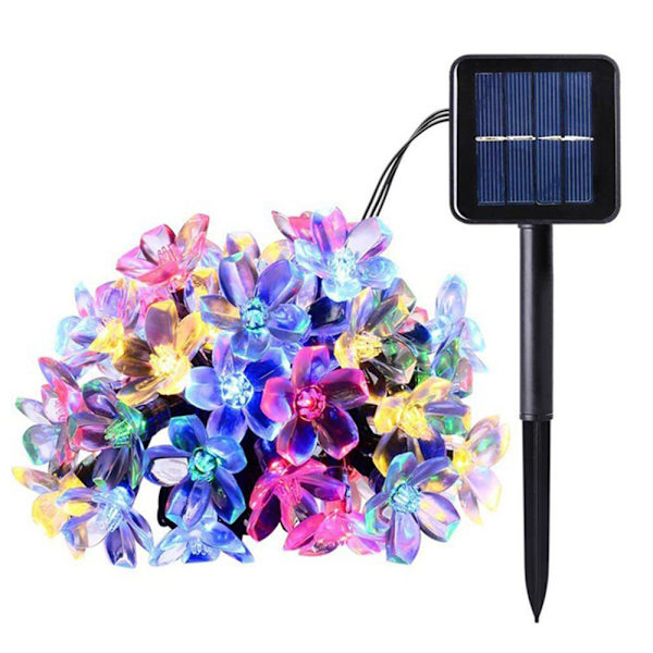 Solcellssträng Blomljus Flera LED-lampor för Trädgård Stängsel Uteplats