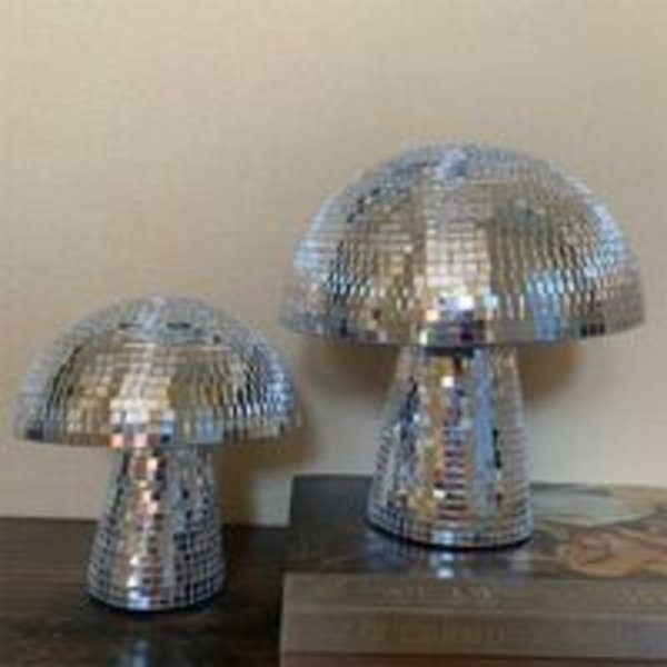 Sienimäinen discopallo, 2022 Uudet hopeiset peilidiscopallo, Kimalteleva peilidiscopallo, Luova retroheijastava kimalteleva sienimäinen discopallo syttyy