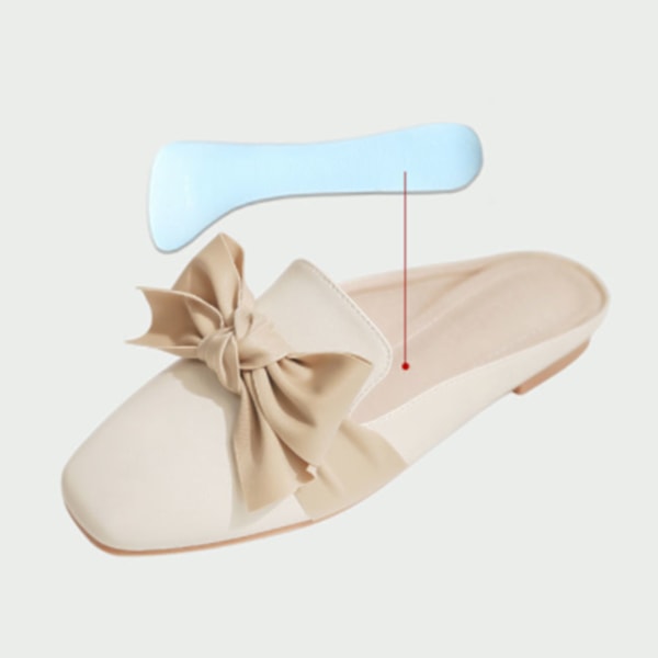 Dam Backless Ballerinas Rosett Elegant Gummi PU Mocka Andningsbart Foder Backless Skor för Vardag Vår Sommar Typ 1 38