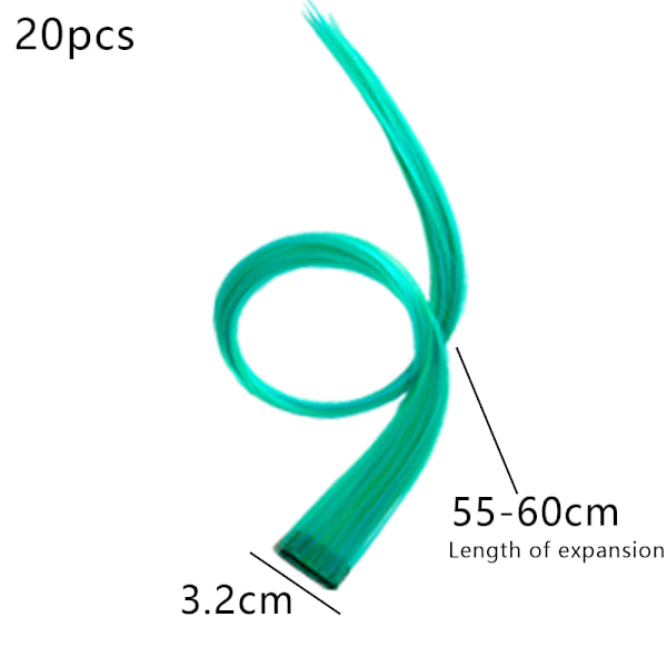 20 stk fargede partyhøydepunkter Clip in Hair Extensions for