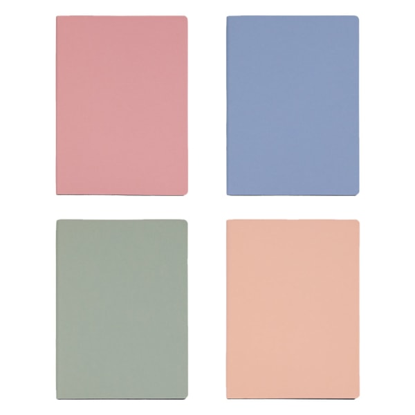 4 exemplarer Journal Notebook, Skrivjournal, Ligg platt, Skrivbord