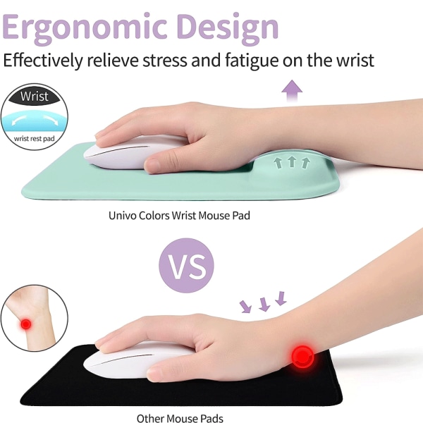 Ergonomisk musmatta i mikrofiber med minnesskum och handledsstöd
