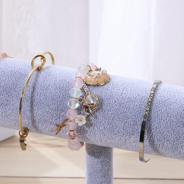Smyckesdisplayställ Enkelt Modernt Armband Scrunchies Hållare för Hem Smycken Butik Showcase Grå Enstaka Rad