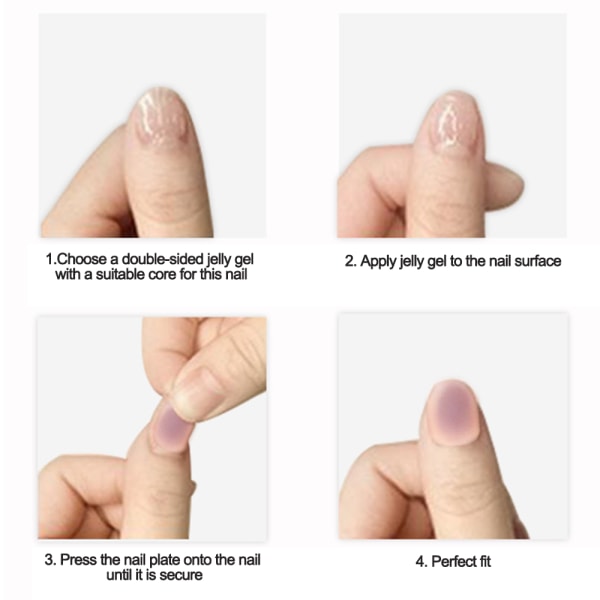 Medium Press on Nails Tips Fake Nails Full Cover French False