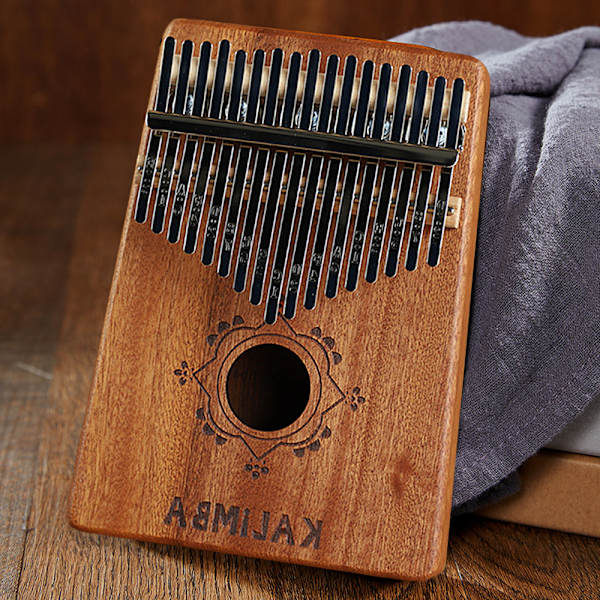 17-tangenters kalimba tummepiano; stämningshammare, fingeröverdrag, tangent