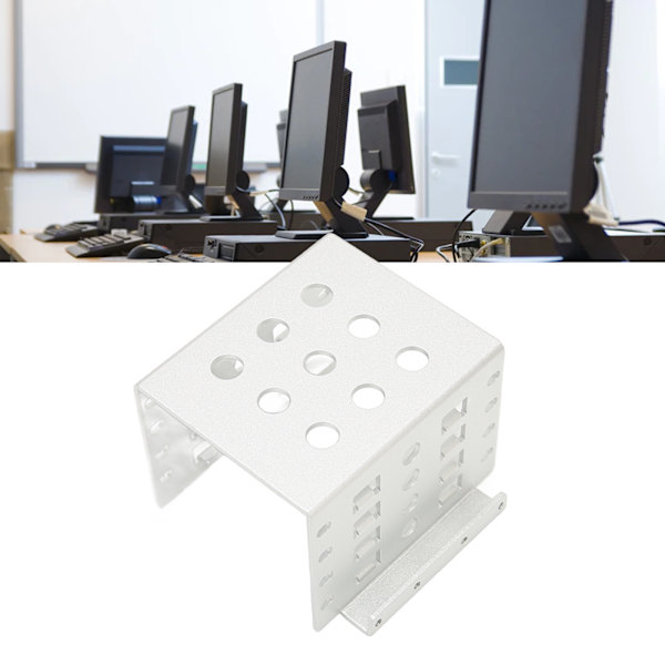 2,5-tums HDD-monteringsställ i aluminiumlegering, ihålig design, hög hårdhet, 2,5-tums hårddiskbur för 2,5-tums IDE HDD SSD silver