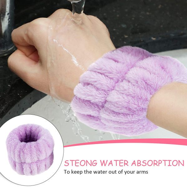Handledsband Scrunchies för tvättning av ansiktsabsorberande svettband purple