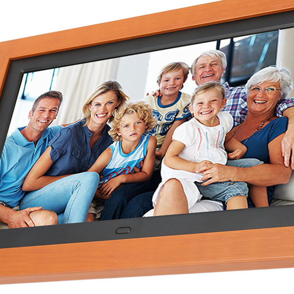 10,1 tums digital fotoram i trä 1280x800 HD IPS-skärm Video Elektronisk bildram för hemmet 100–240 V EU-kontakt