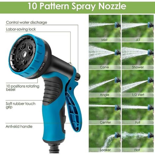 15m Retractable Garden Hose 3 Lag Natural Latex, Fleksibel