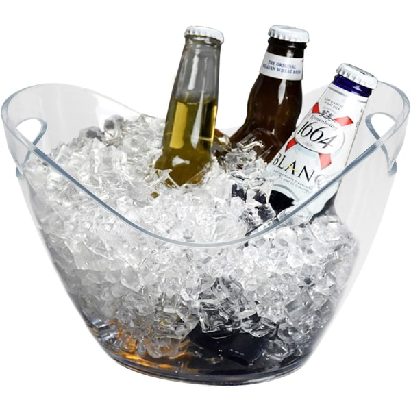 Ice Bucket Clear Plastic - Förvaringsbalja - Perfekt för vin, Champ