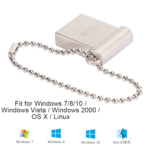 USB-minne U Disk USB-enhet PC Laptop Tillbehör Zinklegering Portabel för Vista / OS X / Linux 16G