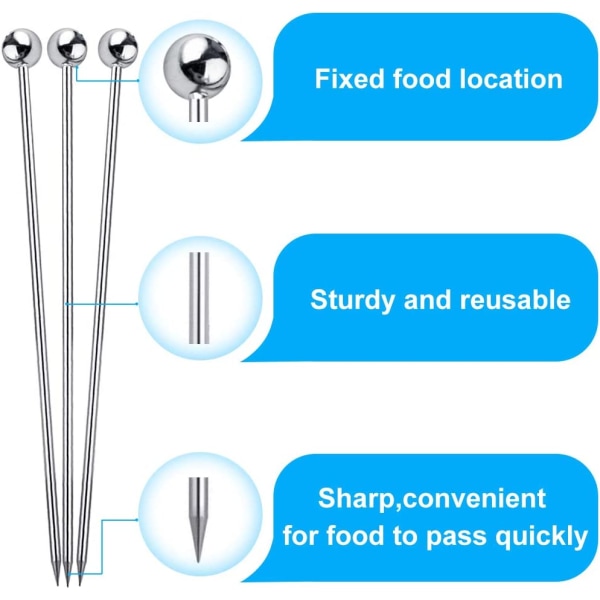 15 st cocktailpinnar, uppgraderade rostfria stålpinnar för martini,