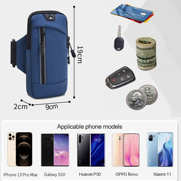 PU universell mobiltelefon armrem sport mobiltelefon handledsväska löparmobiltelefon armväska