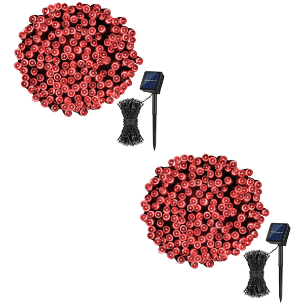 Solcellslingor, totalt 46 fot 2-pack med 50 LED-lampor