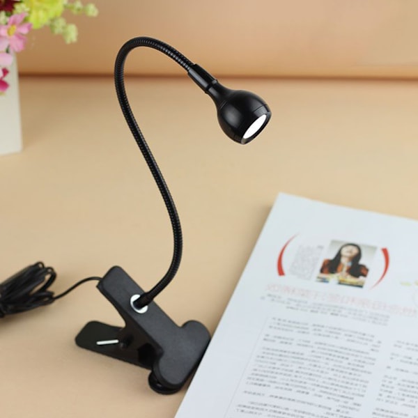 Klipsleselampe Boklampe USB Seng Nattlampe med 3 Farge Mo