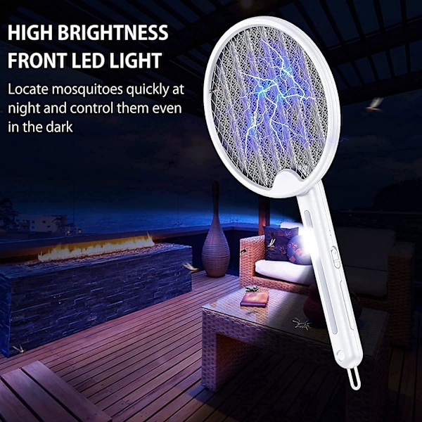 Flashvin Bug Zapper Racket, Elektrisk flugsmällare med krok och