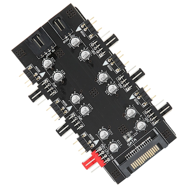 6-vägs splitterhubb 4PIN PWM hastighetsreglering 3PIN ARGB ljusstyrning expansionskort SATA-gränssnitt