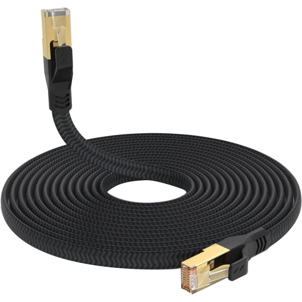 Cat 7 Ethernet-kabel 10 Ft, Heavy Duty Flat Long Internet