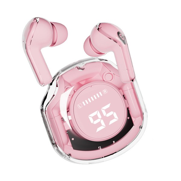 Trådlösa öronsnäckor Bluetooth 5.3 Hörlurar LED-strömdisplay Mini Crystal In-Ear-hörlurar