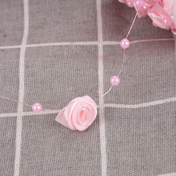 Perlekrans, Perlesnor, Perlekrans Snor, 30M/Rulle Rosa Kunstig Perletrådsperler Krans Krans DIY Hjemmedekoration (Pink)