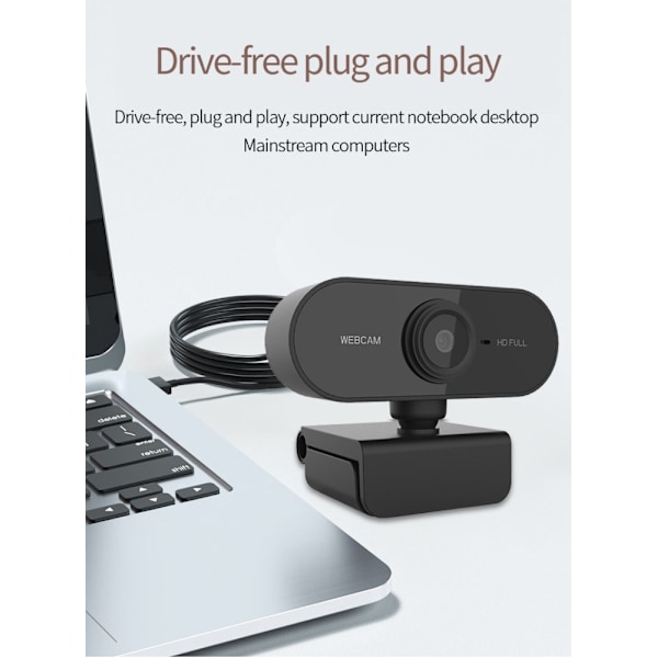 HD 1080P webkamera Mini datamaskin PC webkamera med mikrofon